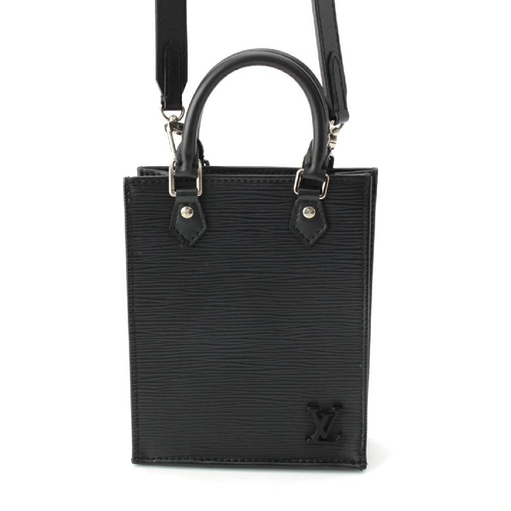 Louis Vuitton Sac Plat Epi Leather Shoulder Tote Bag Handbag Crossbody Black